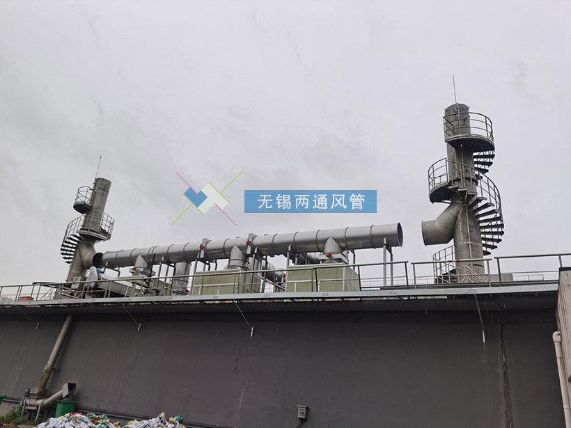 上海石洞口工程即將收工，不銹鋼自立式煙囪已全部安裝完畢